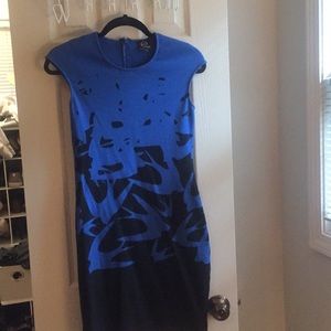 Alexander McQueen blue and black printed dress